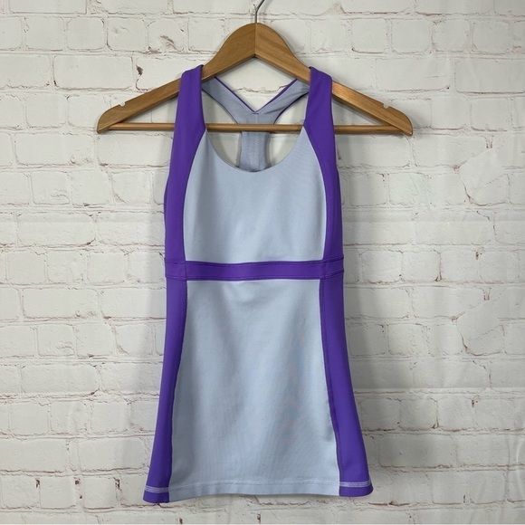 lululemon athletica Tops - Lululemon Tank Top Womens Small Gray Purple Racerback Workout Gym Running